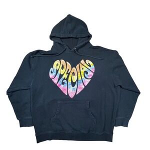 Lizzo Tie Dye Heart Graphic Hoodie Black X Large concert